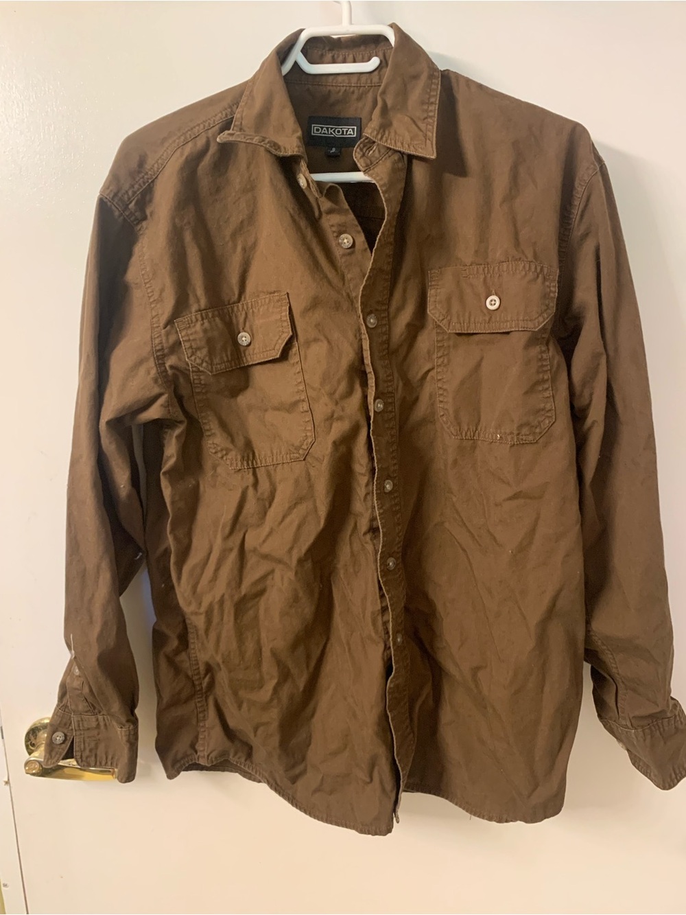 Dakota Men's Casual Brown Button-Down Shirt